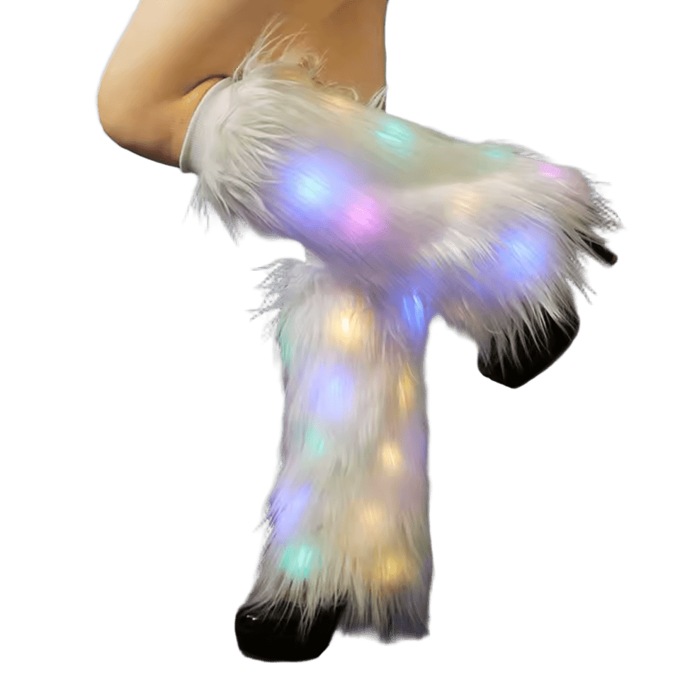 Luminous Faux Fur Leg Warmers