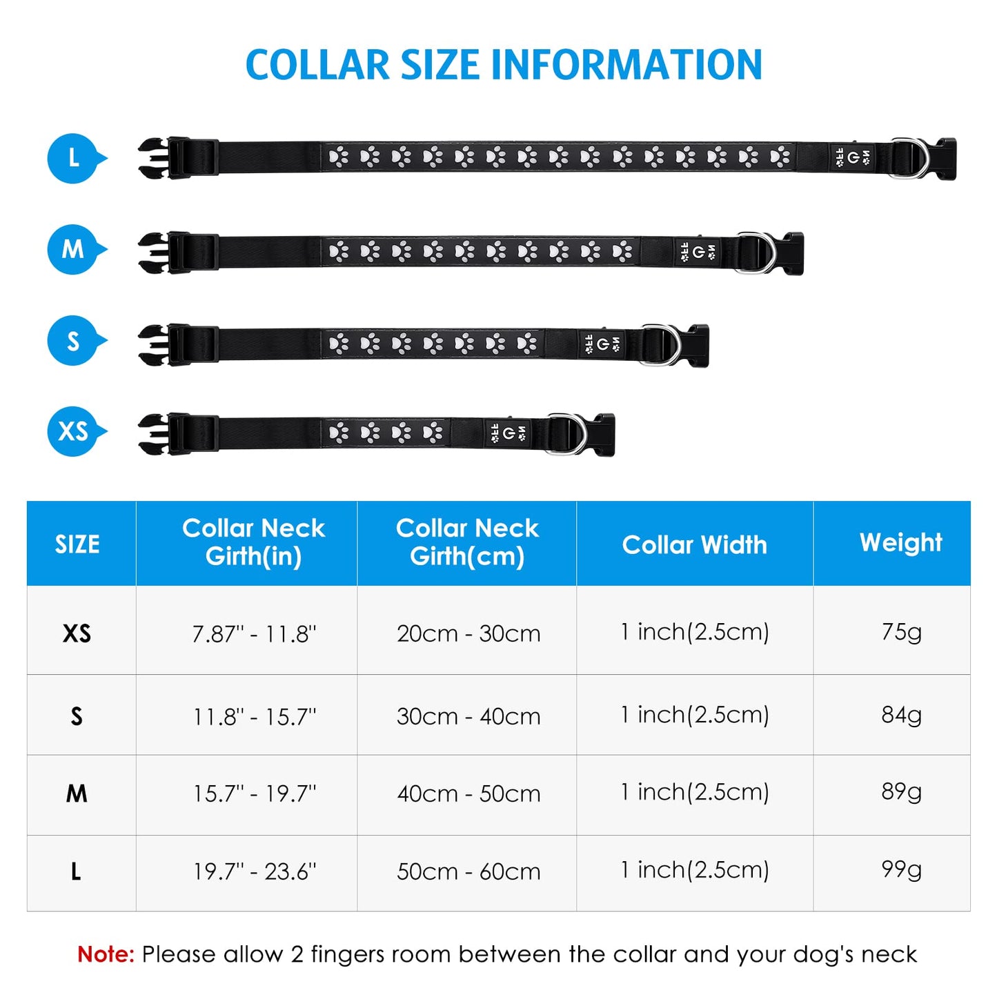 Paw Print Glow Collar