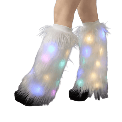 Luminous Faux Fur Leg Warmers