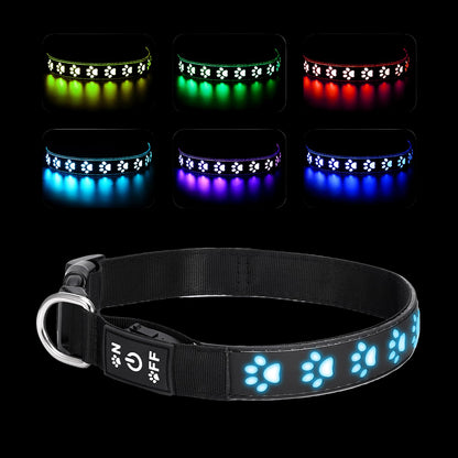 Paw Print Glow Collar